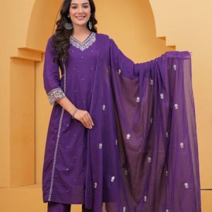 KCH0118:Amethyst Cotton Kurta Suit