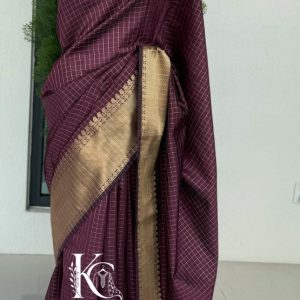 KCH0135:Burgundy Soft Silk Saree