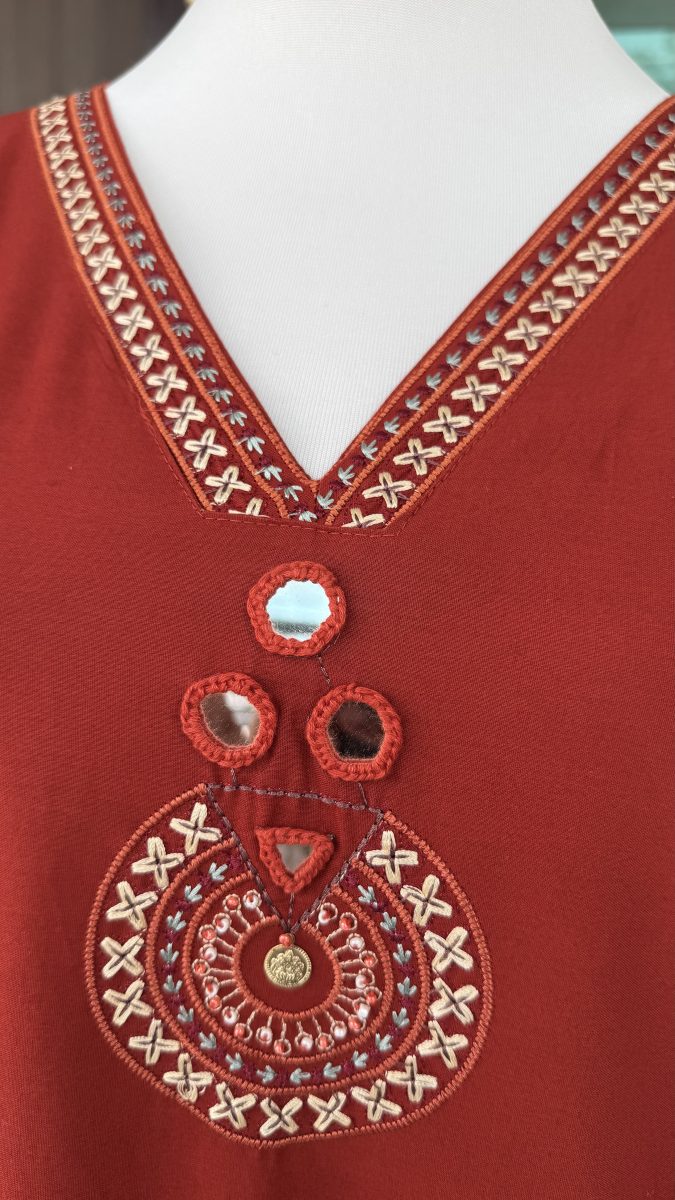 KCH0150:Aaradhya Rust Cotton Suit - Image 4